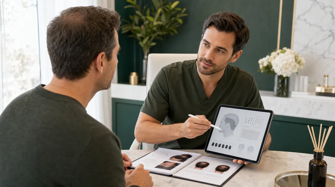 hair transplant cost consultation with treatment planning materials