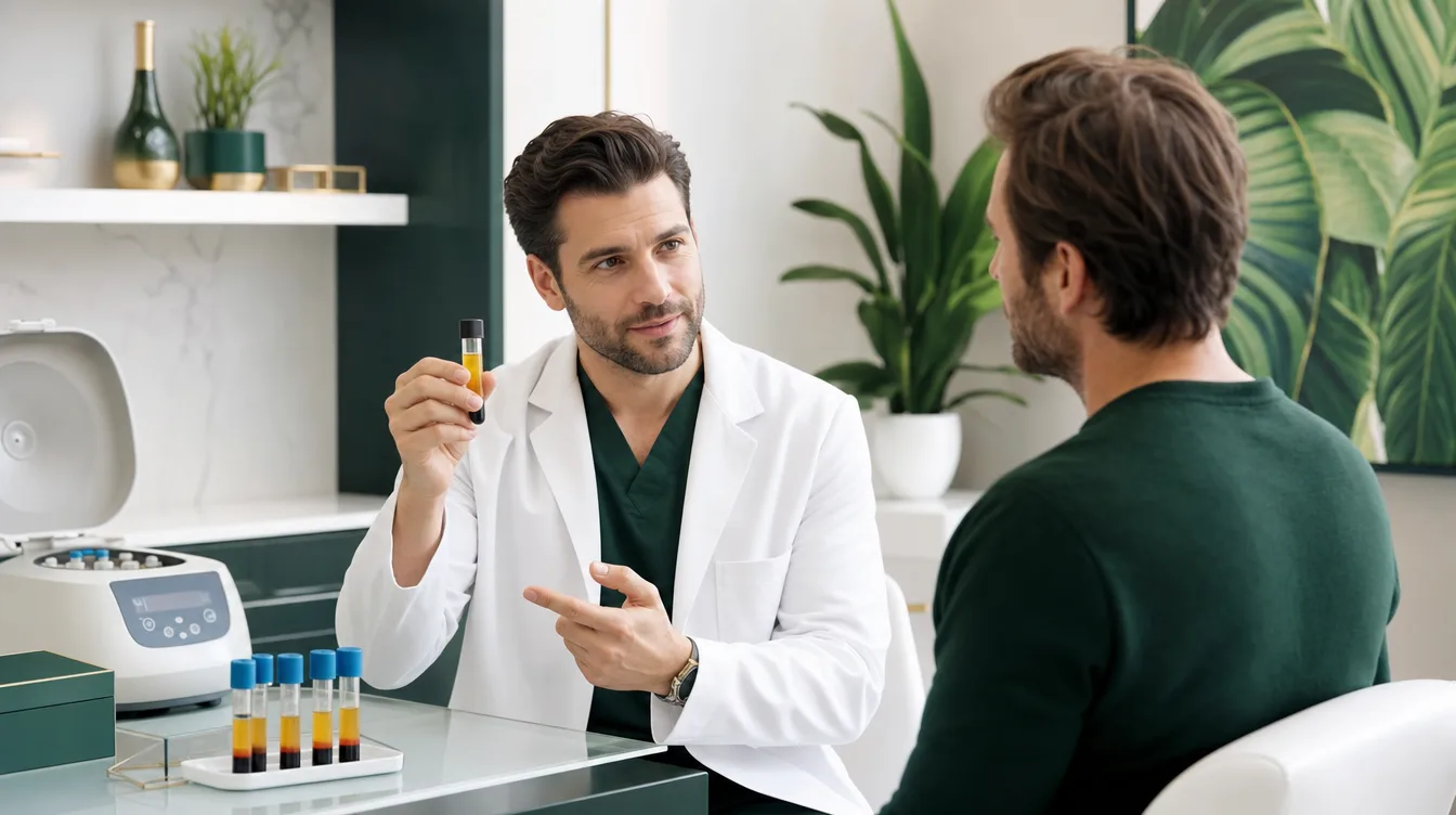 Non-surgical hair restoration consultation in a premium clinic